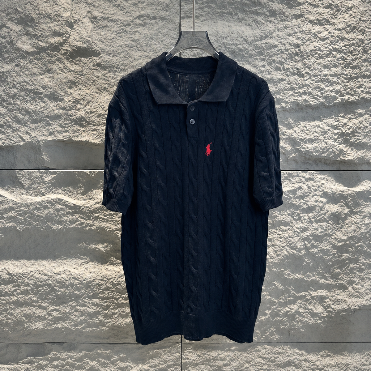 Ralph Lauren Cable Knit Short Sleeve Polo Shirt