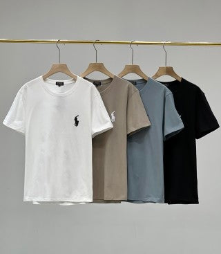 Ralph Lauren T-shirt Unisex Embroidered Logo Heavyweight Cotton Crewneck Tee