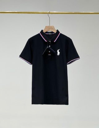 Ralph Lauren Contrast Stripe Trim Piqué Polo Shirt