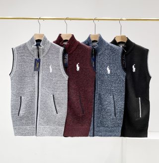 Ralph Lauren Outerwear Fleece-Lined Knit Zip Vest