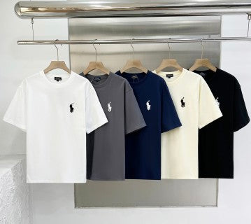 Ralph Lauren T-shirt Unisex Embroidered Logo Heavyweight Cotton Crewneck Tee
