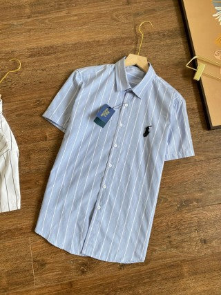Ralph Lauren Shirt Classic Stripe Short Sleeve Button Down Shirt