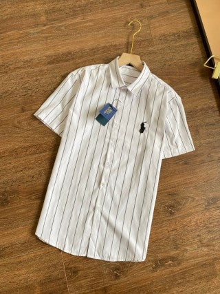 Ralph Lauren Shirt Classic Stripe Short Sleeve Button Down Shirt
