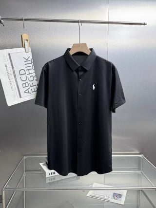 Ralph Lauren Shirt Solid Short Sleeve Wrinkle-Resistant Dress Shirt