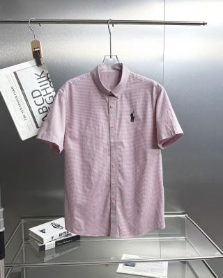 Ralph Lauren Shirt Micro Check Cotton Short Sleeve Casual Shirt