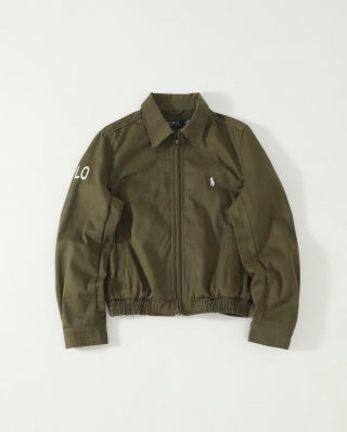 Ralph Lauren Outerwear Washed Twill Cropped Zip Jacket