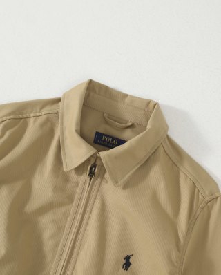 Ralph Lauren Outerwear Washed Twill Cropped Zip Jacket