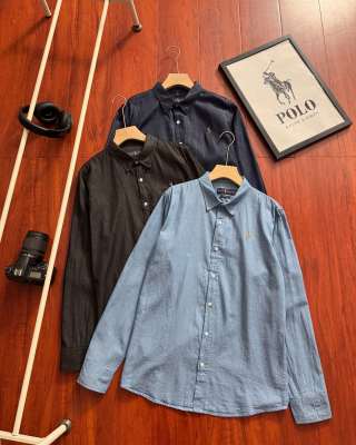Ralph Lauren Shirt Lightweight Washed Tencel Denim Long Sleeve