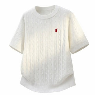 Ralph Lauren T-shirt Cable Knit Short Sleeve Crewneck Tee