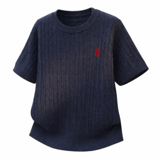 Ralph Lauren T-shirt Cable Knit Short Sleeve Crewneck Tee