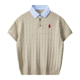 Ralph Lauren Cable Knit Collar Polo Shirt