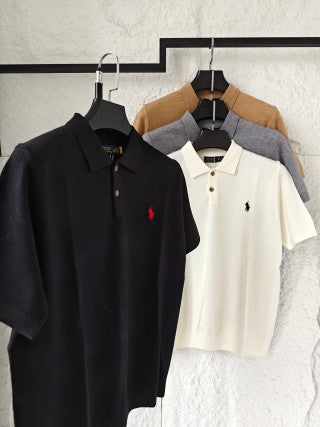 Ralph Lauren Solid Knit Short Sleeve Polo Shirt