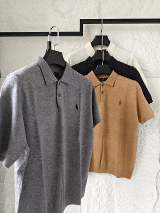 Ralph Lauren Solid Knit Short Sleeve Polo Shirt