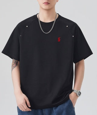 Ralph Lauren Sweatshirt Rivet-Shoulder Short Sleeve Crewneck