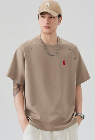 Ralph Lauren Sweatshirt Rivet-Shoulder Short Sleeve Crewneck