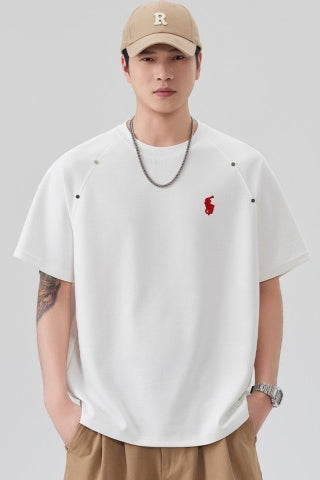 Ralph Lauren Sweatshirt Rivet-Shoulder Short Sleeve Crewneck