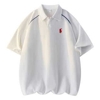 Ralph Lauren Polo Shirt Textured Raglan Short Sleeve Polo