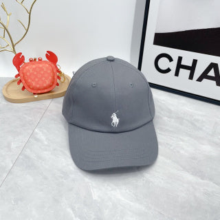 Ralph Lauren Hat Slate Gray White Pony Curved-Brim Baseball Cap