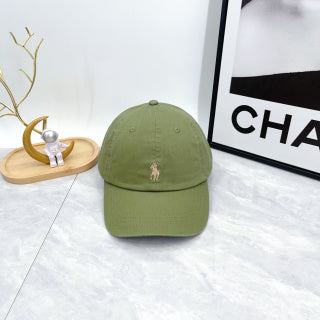 Ralph Lauren Hat Olive Green Light Pony Low-Profile Baseball Cap