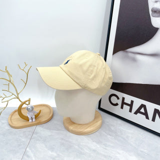 Ralph Lauren Hat Pale Sand Navy Pony Curved Brim Cap