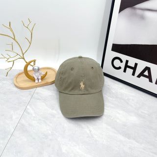 Ralph Lauren Hat Dusty Olive Cream Pony Low-Crown Baseball Cap