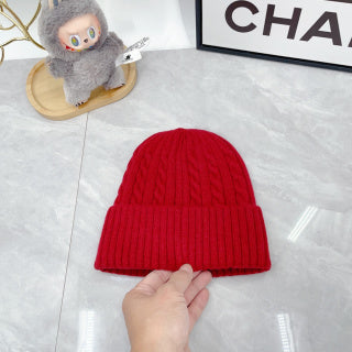Ralph Lauren Hat Crimson Red Navy Pony Cable Rib Beanie