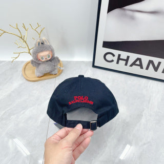 Ralph Lauren Hat Dark Navy Baseball Cap with Front Polo Bear Embroidery