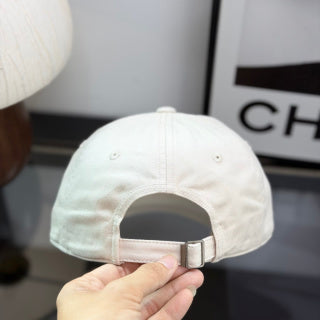 Ralph Lauren Hat Ivory Curved-Brim Baseball Cap with Black Pony Embroidery