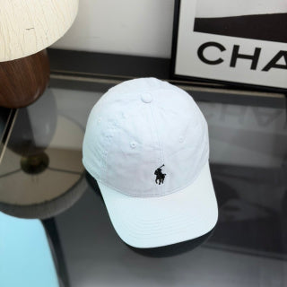 Ralph Lauren Hat Ice Blue Baseball Cap with Black Pony Embroidery