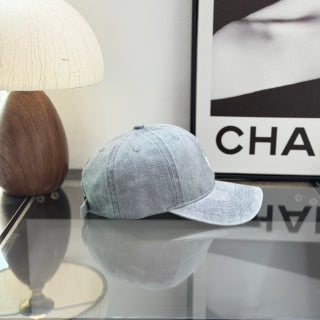 Ralph Lauren Hat Washed Light Gray Baseball Cap with White Pony Embroidery