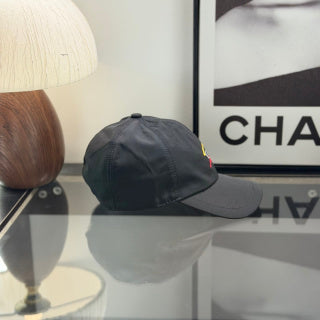 Ralph Lauren Hat Black Baseball Cap with Multicolor Front-Side Embroidery