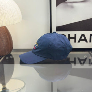 Ralph Lauren Hat Deep Royal Blue Baseball Cap with Multicolor Front Embroidery
