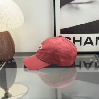 Ralph Lauren Hat Muted Brick Red Baseball Cap with Multicolor Front Embroidery