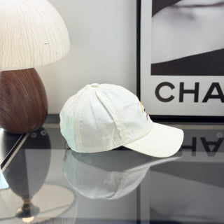 Ralph Lauren Hat Ivory Baseball Cap with Multicolor Front Embroidery