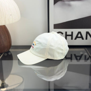 Ralph Lauren Hat Ivory Baseball Cap with Multicolor Front Embroidery