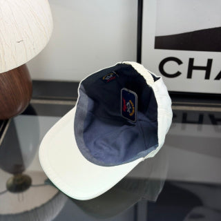 Ralph Lauren Hat Ivory Baseball Cap with Multicolor Front Embroidery
