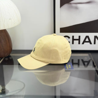 Ralph Lauren Hat Soft Yellow Baseball Cap with Navy Pony Embroidery and POLO Buckle Back