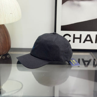 Ralph Lauren Hat Charcoal Black Baseball Cap with Blue Pony Embroidery and POLO Buckle Back