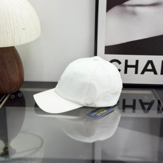 Ralph Lauren Hat White Baseball Cap with Beige Pony Embroidery