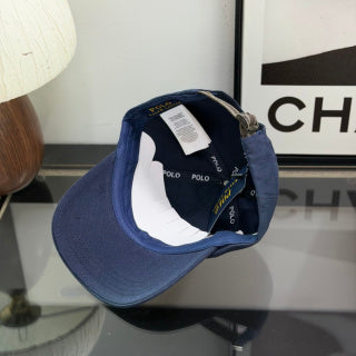 Ralph Lauren Hat Navy Baseball Cap with Red Pony Embroidery and POLO Back Strap