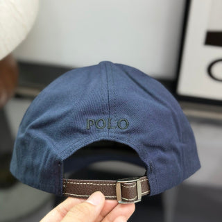 Ralph Lauren Hat Navy Baseball Cap with Tonal Pony Logo and Buckle Strap