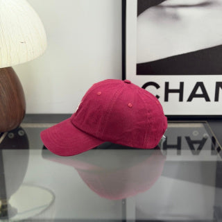 Ralph Lauren Hat Cranberry Red Baseball Cap with White Pony Embroidery