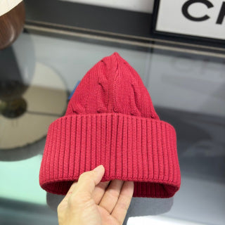 Ralph Lauren Hat Crimson Red Cable Knit Beanie with Blue Pony Embroidery