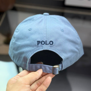 Ralph Lauren Hat Sky Blue Baseball Cap with Navy Pony Embroidery