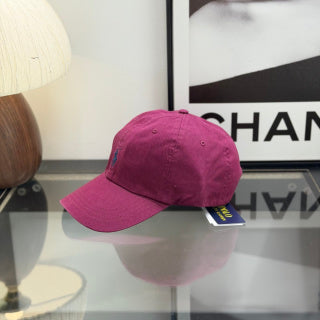 Ralph Lauren Hat Wine Berry Baseball Cap with Navy Pony Embroidery
