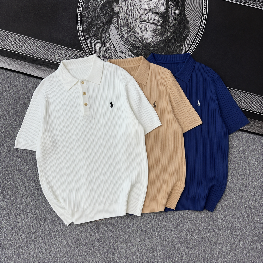 Ralph Lauren Polo Shirt Cable-Knit Cotton Short Sleeve Polo