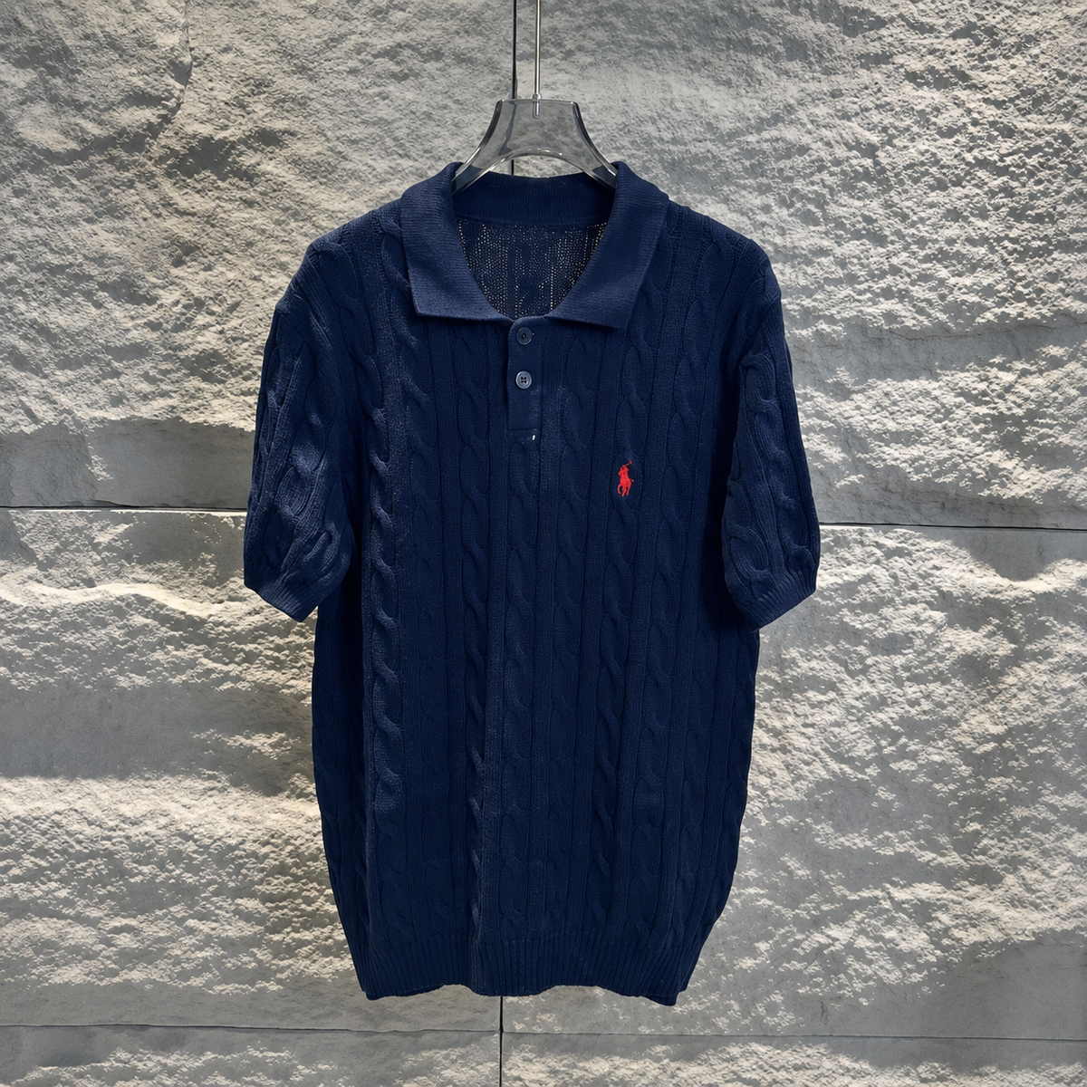 Ralph Lauren Cable Knit Short Sleeve Polo Shirt