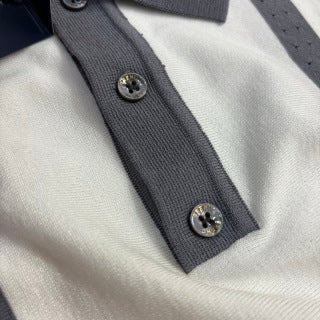 Ralph Lauren Vertical Stripe Ice Silk Knit Polo Shirt