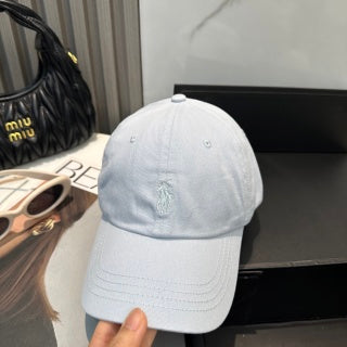 Ralph Lauren Hat Ice Blue Tonal Pony Curved Brim Cap