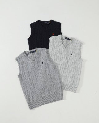 Ralph Lauren Cable Knit V-Neck Sweater Vest